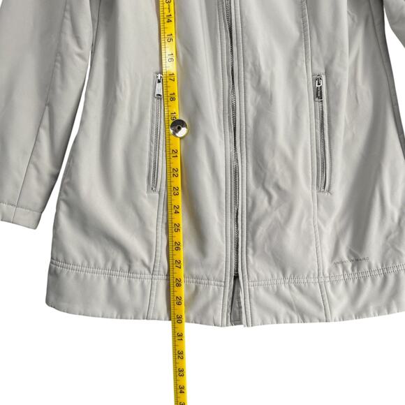 ANDREW MARC Light Gray Hooded Full Zip Zippered Pockets Modern Jacket Small - Picture 8 of 8